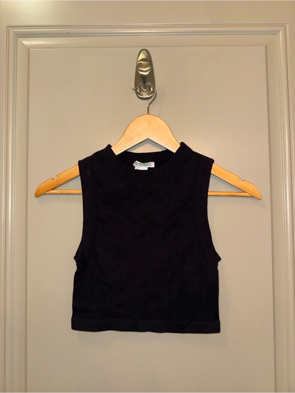 Zara Black Ribbed Crewneck Tank